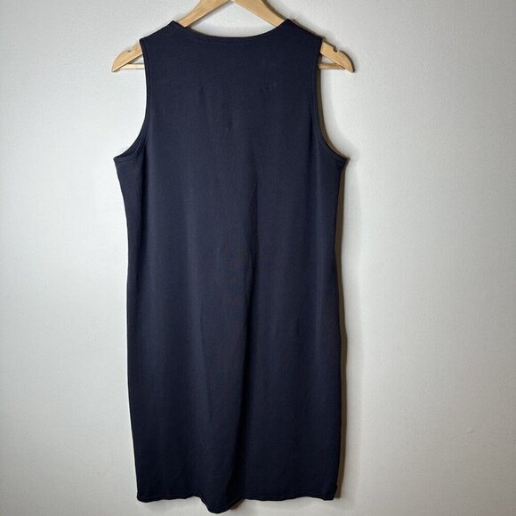 Eileen Fisher Dress Women's Black Sleeveless Stretch Classic Shift Small Petite - Picture 5 of 7